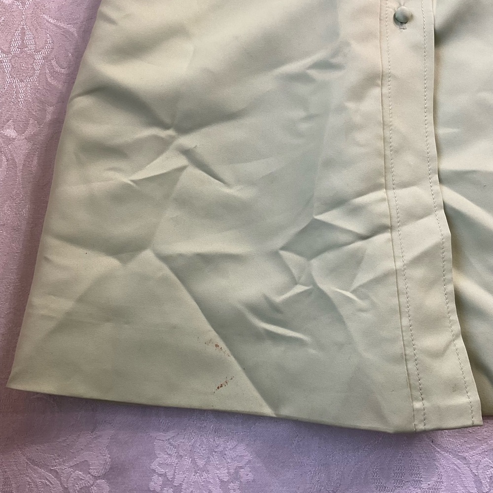 Vintage Women Size 8 Green Sleeveless Collared Button Belted Midi Shirt Dress - Picture 9 of 10
